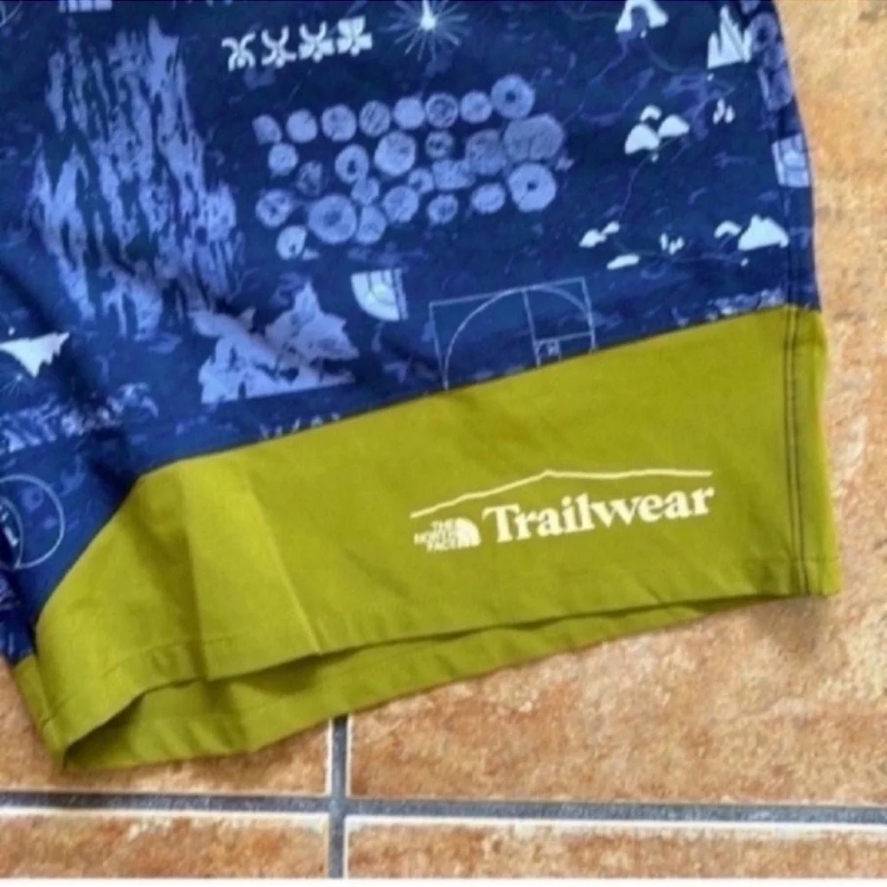 The North Face Athletic Blue and Green Shorts